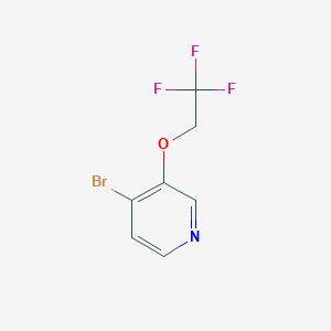 molecular formula C7H5BrF3NO B8024483 4-Bromo-3-(2,2,2-trifluoroethoxy)pyridine 