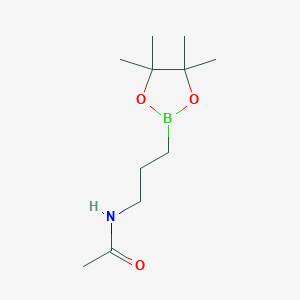 molecular formula C11H22BNO3 B8024625 N-[3-(tetramethyl-1,3,2-dioxaborolan-2-yl)propyl]acetamide 
