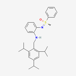 molecular formula C29H38N2OS B8024733 (S)-S-Methyl-S-phenyl-N-{2-[(2,4,6-triisopropylphenyl)methylamino]phenyl}sulfoximine 