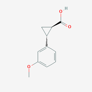 molecular formula C11H12O3 B8024886 rac-(1R,2R)-2-(3-methoxyphenyl)cyclopropane-1-carboxylic acid, trans 