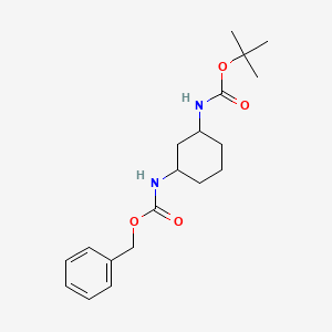 molecular formula C19H28N2O4 B8025207 benzyl tert-Butyl ((1R,3R)-cyclohexane-1,3-diyl)dicarbamate 