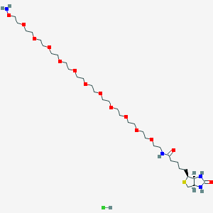molecular formula C34H67ClN4O14S B8025301 Biotin-PEG11-oxyamine hydrochloride 