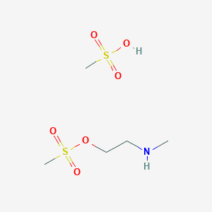 molecular formula C5H15NO6S2 B8025313 methanesulfonic acid;2-(methylamino)ethyl methanesulfonate 