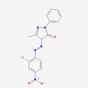 molecular formula C16H12ClN5O3 B080256 4-[(2-Chloro-4-nitrophenyl)azo]-3-methyl-1-phenyl-2-pyrazolin-5-one CAS No. 13458-81-6