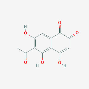 molecular formula C12H8O6 B080260 6-Acetyl-4,5,7-trihydroxynaphthalene-1,2-dione CAS No. 13378-89-7