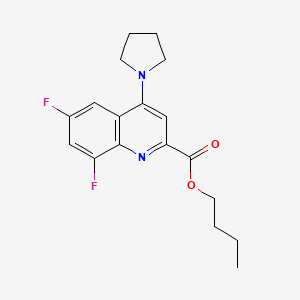 molecular formula C18H20F2N2O2 B8026424 Butyl 6,8-difluoro-4-(pyrrolidin-1-yl)quinoline-2-carboxylate 