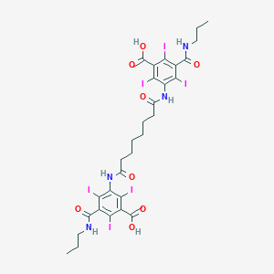molecular formula C30H32I6N4O8 B080265 Isophthalamic acid, 5,5'-(hexamethylenebis(carbonylimino))bis(N-propyl-2,4,6-triiodo- CAS No. 10395-29-6