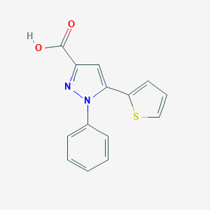 molecular formula C14H10N2O2S B080274 1-Phenyl-5-(2-thienyl)-1H-pyrazole-3-carboxylic acid CAS No. 220192-02-9
