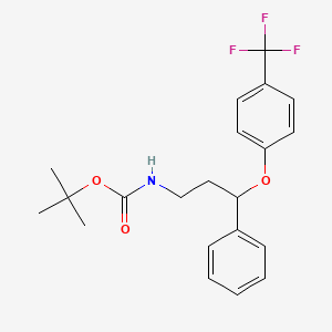 molecular formula C21H24F3NO3 B8027797 tert-Butyl (3-phenyl-3-(4-(trifluoromethyl)phenoxy)propyl)carbamate CAS No. 257892-44-7