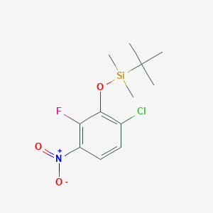 molecular formula C12H17ClFNO3Si B8028741 Tert-butyl(6-chloro-2-fluoro-3-nitrophenoxy)dimethylsilane 