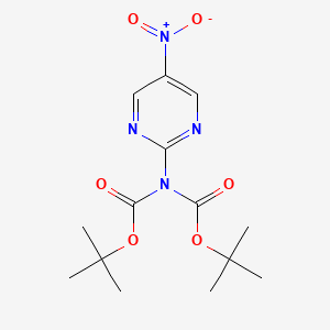 molecular formula C14H20N4O6 B8028820 tert-butyl N-[(tert-butoxy)carbonyl]-N-(5-nitropyrimidin-2-yl)carbamate 