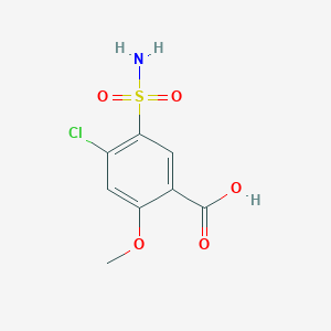 molecular formula C8H8ClNO5S B080292 4-Chloro-2-methoxy-5-sulfamoylbenzoic acid CAS No. 14293-50-6