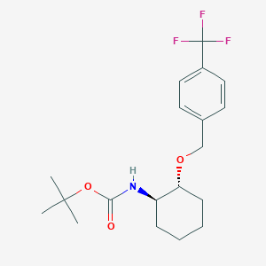 molecular formula C19H26F3NO3 B8030351 tert-Butyl ((1R,2R)-2-((4-(trifluoromethyl)benzyl)oxy)cyclohexyl)carbamate 