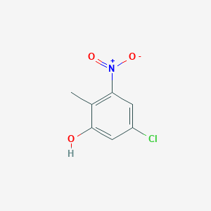molecular formula C7H6ClNO3 B8030378 5-Chloro-2-methyl-3-nitrophenol 