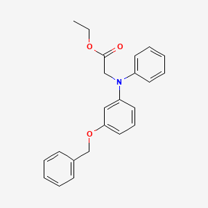 molecular formula C23H23NO3 B8030400 N-[3-(Benzyloxy)phenyl]anilinoacetic acid ethyl ester 