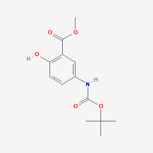 molecular formula C13H17NO5 B8030553 Methyl 5-(tert-butoxycarbonylamino)-2-hydroxybenzoate 