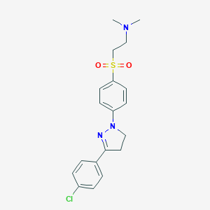 molecular formula C19H22ClN3O2S B080306 Ethanamine, 2-((4-(3-(4-chlorophenyl)-4,5-dihydro-1H-pyrazol-1-yl)phenyl)sulfonyl)-N,N-dimethyl- CAS No. 10357-99-0