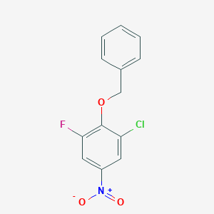 molecular formula C13H9ClFNO3 B8030969 2-(Benzyloxy)-1-chloro-3-fluoro-5-nitrobenzene 