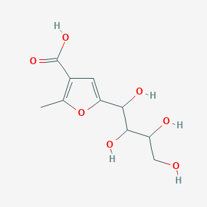 molecular formula C10H14O7 B080320 2-methyl-5-(1,2,3,4-tetrahydroxybutyl)furan-3-carboxylic Acid CAS No. 14048-58-9