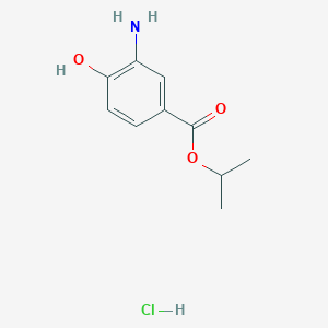 molecular formula C10H14ClNO3 B8033553 Propan-2-yl 3-amino-4-hydroxybenzoate hydrochloride 