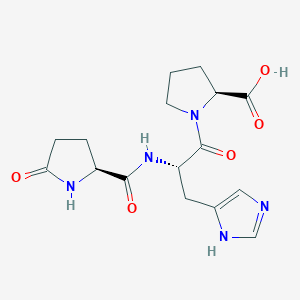 molecular formula C16H21N5O5 B8033664 L-Proline, 5-oxo-L-prolyl-L-histidyl- 