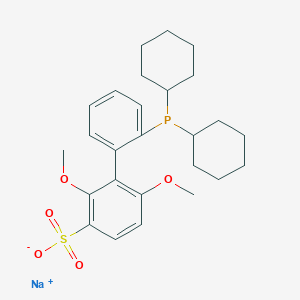 molecular formula C26H34NaO5PS B8033675 sodium;3-(2-dicyclohexylphosphanylphenyl)-2,4-dimethoxybenzenesulfonate 