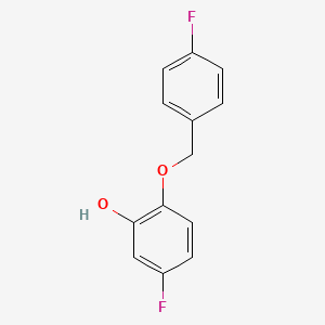 molecular formula C13H10F2O2 B8034066 5-Fluoro-2-[(4-fluorophenyl)methoxy]phenol 