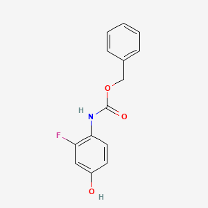 molecular formula C14H12FNO3 B8034157 benzyl N-(2-fluoro-4-hydroxyphenyl)carbamate 