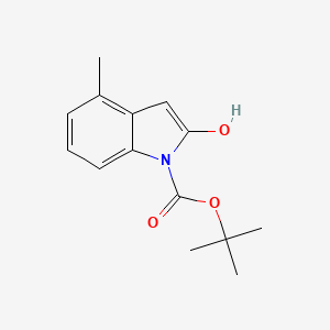molecular formula C14H17NO3 B8034174 tert-butyl 2-hydroxy-4-methyl-1H-indole-1-carboxylate 