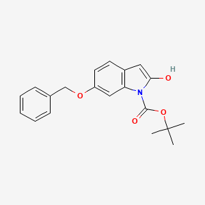 molecular formula C20H21NO4 B8034355 tert-butyl 6-(benzyloxy)-2-hydroxy-1H-indole-1-carboxylate 