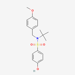 molecular formula C18H23NO4S B8034359 N-tert-butyl-4-hydroxy-N-[(4-methoxyphenyl)methyl]benzene-1-sulfonamide 