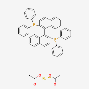 molecular formula C48H38O4P2Ru B8034451 Ruthenium, bis(acetato-kappaO,kappaO')[1,1'-(1S)-[1,1'-binaphthalene]-2,2'-diylbis[1,1-diphenylphosphine-kappaP]]-, (OC-6-22)- 