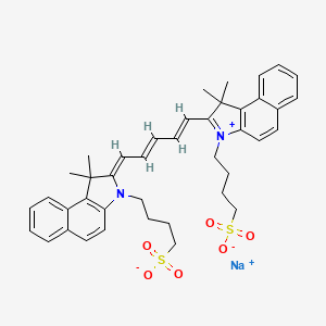molecular formula C41H45N2NaO6S2 B8034473 sodium;4-[(2Z)-2-[(2E,4E)-5-[1,1-dimethyl-3-(4-sulfonatobutyl)benzo[e]indol-3-ium-2-yl]penta-2,4-dienylidene]-1,1-dimethylbenzo[e]indol-3-yl]butane-1-sulfonate 