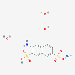 Sodium;6-amino-7-sulfonaphthalene-2-sulfonate;trihydrate