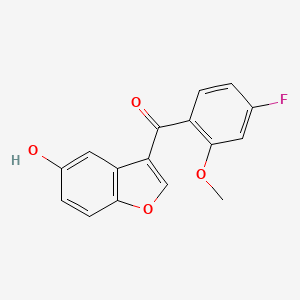 molecular formula C16H11FO4 B8034896 (4-Fluoro-2-methoxyphenyl)(5-hydroxy-1-benzofuran-3-yl)methanone 