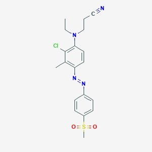 molecular formula C19H21ClN4O2S B080349 3-[(2-Chloro-3-methyl-4-{(e)-[4-(methylsulfonyl)phenyl]diazenyl}phenyl)(ethyl)amino]propanenitrile CAS No. 12223-30-2