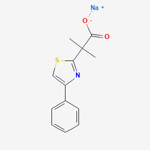 molecular formula C13H12NNaO2S B8035038 Sodium;2-methyl-2-(4-phenyl-1,3-thiazol-2-yl)propanoate 