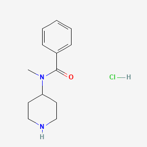 molecular formula C13H19ClN2O B8035192 N-methyl-N-(piperidin-4-yl)benzamide hydrochloride 
