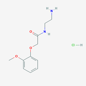 molecular formula C11H17ClN2O3 B8035228 n-(2-Aminoethyl)-2-(2-methoxyphenoxy)acetamide hydrochloride 