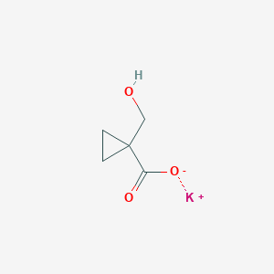 molecular formula C5H7KO3 B8035400 Potassium;1-(hydroxymethyl)cyclopropane-1-carboxylate 