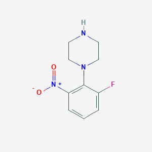molecular formula C10H12FN3O2 B8035624 1-(2-Fluoro-6-nitrophenyl)piperazine 