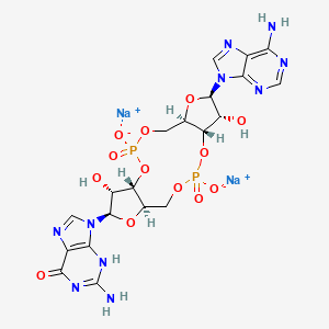 molecular formula C20H22N10Na2O13P2 B8036088 disodium;2-amino-9-[(1S,6R,8R,9R,10S,15R,17R,18R)-17-(6-aminopurin-9-yl)-9,18-dihydroxy-3,12-dioxido-3,12-dioxo-2,4,7,11,13,16-hexaoxa-3λ5,12λ5-diphosphatricyclo[13.3.0.06,10]octadecan-8-yl]-3H-purin-6-one 