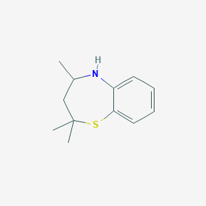 molecular formula C12H17NS B080370 2,2,4-Trimethyl-2,3,4,5-tetrahydro-1,5-benzothiazepine CAS No. 13338-13-1