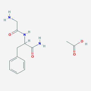 molecular formula C11H16ClN3O2 B080376 acetic acid;2-[(2-aminoacetyl)amino]-3-phenylpropanamide CAS No. 13467-26-0