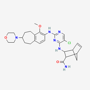 3-[[5-chloro-2-[(4-methoxy-7-morpholin-4-yl-6,7,8,9-tetrahydro-5H-benzo[7]annulen-3-yl)amino]pyrimidin-4-yl]amino]bicyclo[2.2.1]hept-5-ene-2-carboxamide