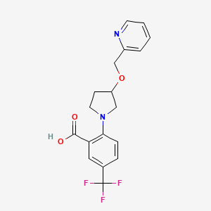 2-[3-(Pyridin-2-ylmethoxy)pyrrolidin-1-yl]-5-(trifluoromethyl)benzoic acid
