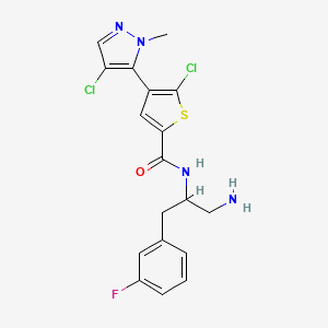 N-[(2S)-1-amino-3-(3-fluorophenyl)propan-2-yl]-5-chloro-4-(4-chloro-2-methylpyrazol-3-yl)thiophene-2-carboxamide