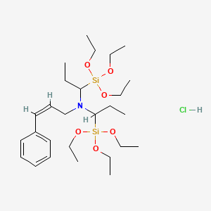 molecular formula C27H52ClNO6Si2 B8037972 N-[(Z)-3-phenylprop-2-enyl]-1-triethoxysilyl-N-(1-triethoxysilylpropyl)propan-1-amine;hydrochloride 