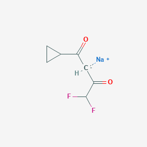 molecular formula C7H7F2NaO2 B8037998 Sodium;1-cyclopropyl-4,4-difluorobutane-1,3-dione 