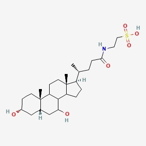 molecular formula C26H45NO6S B8038137 Ethanesulfonic acid,2-[[(3a,5b,7b)-3,7-dihydroxy-24-oxocholan-24-yl]amino]- 